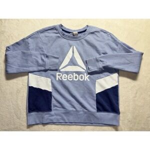 Reebok Vintage Women's Crewneck Sweatshirt Tri Color Blue Women's XL